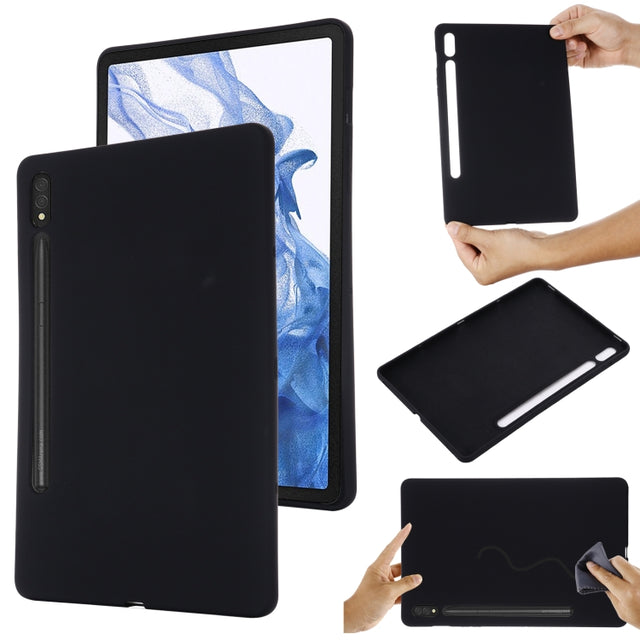For Samsung Galaxy Tab S9 Pure Color Liquid Silicone Shockproof Tablet Case(Black)
