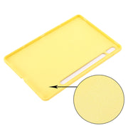 For Samsung Galaxy Tab S9 Pure Color Liquid Silicone Shockproof Tablet Case(Yellow)