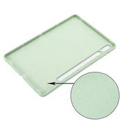 For Samsung Galaxy Tab S9 Pure Color Liquid Silicone Shockproof Tablet Case(Green)