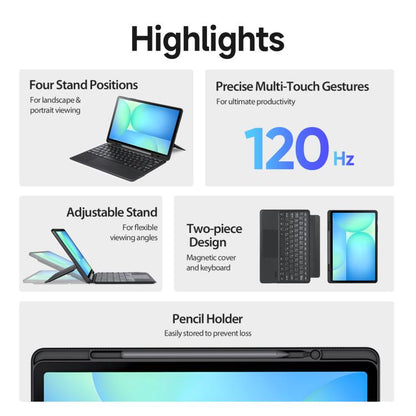 For Samsung Galaxy Tab S10 FE+ DUX DUCIS DK Floating Magnetic Keyboard Leather Tablet Case with Holder(Black) - free shipping - PMC Jewellery - Order now!