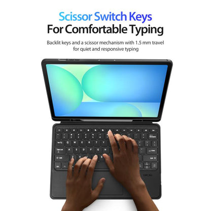 For Samsung Galaxy Tab S10 FE+ DUX DUCIS DK Floating Magnetic Keyboard Leather Tablet Case with Holder(Black) - free shipping - PMC Jewellery - Order now!