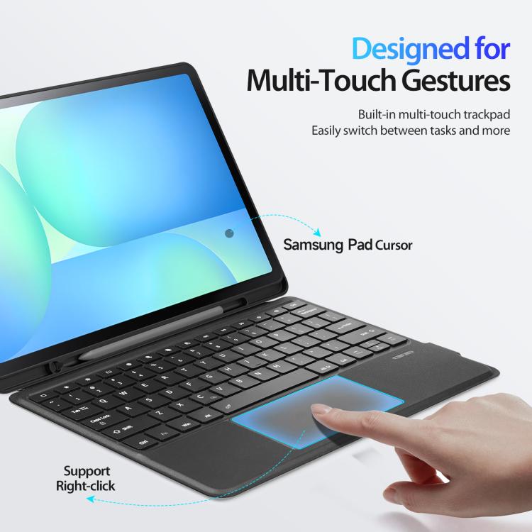 For Samsung Galaxy Tab S10 FE+ DUX DUCIS DK Floating Magnetic Keyboard Leather Tablet Case with Holder(Black) - free shipping - PMC Jewellery - Order now!