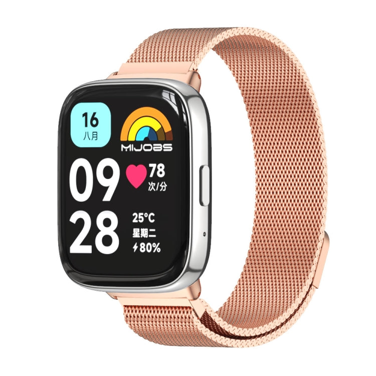 For Redmi Watch 3 Lite / Watch 3 Active Mijobs Milan Magnetic Metal Watch Band(Rose Gold) - free shipping - PMC TechLife - Order now!