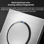 86mm Gray Aluminum Wire Drawing LED Switch Panel, Style:One Open Multiple Control