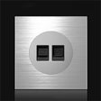 86mm Gray Aluminum Wire Drawing LED Switch Panel, Style:Telephone-Computer Socket - Switch by PMC TechLife | Online Shopping South Africa | PMC TechLife | Buy Now Pay Later Mobicred