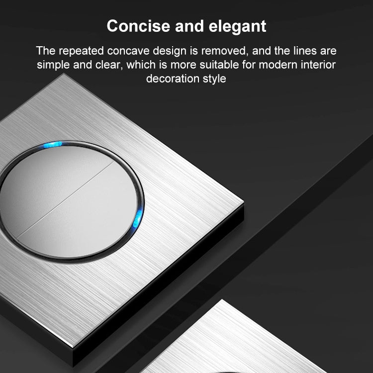 86mm Gray Aluminum Wire Drawing LED Switch Panel, Style:TV-Telephone socket - free shipping - PMC Jewellery - Order now!