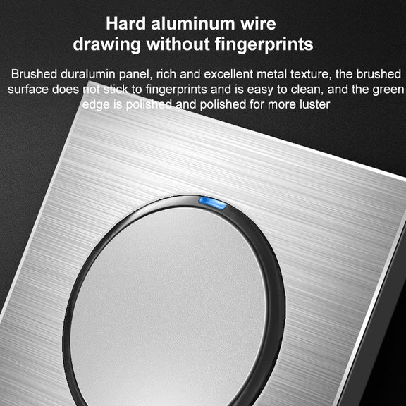 86mm Gray Aluminum Wire Drawing LED Switch Panel, Style:Four Billing Control