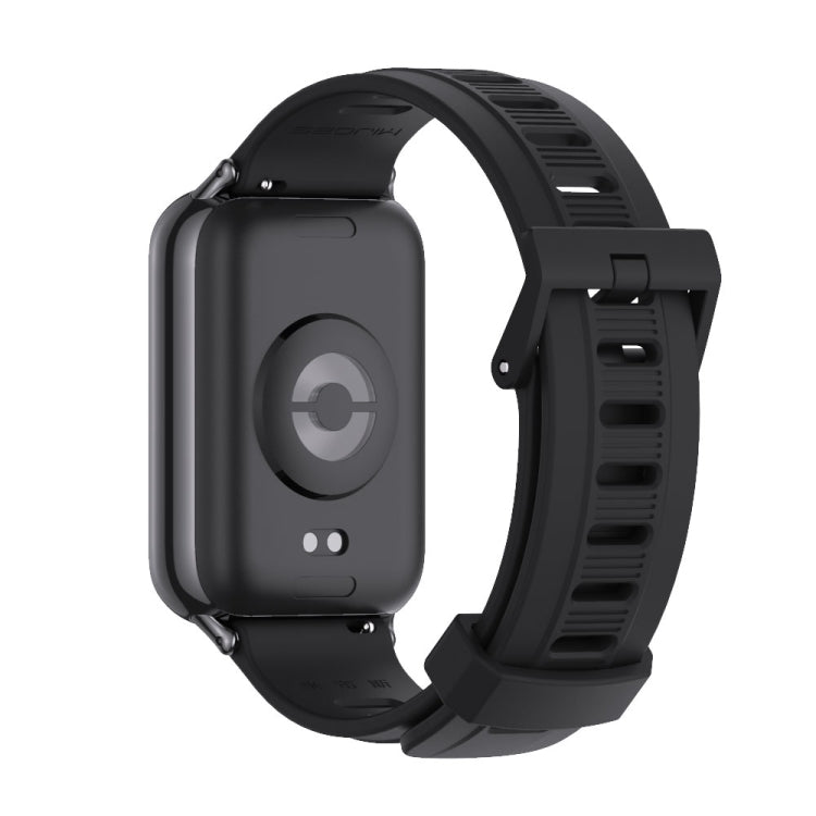 For Xiaomi Mi Band 8 Pro Mijobs Flat Hole Breathable Silicone Watch Band(Black) - Watch Bands by MIJOBS | Online Shopping South Africa | PMC TechLife | Buy Now Pay Later Mobicred