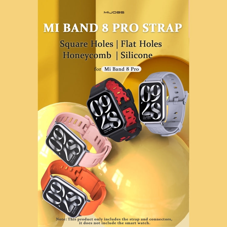 For Xiaomi Smart Band 9 Pro / 8 Pro Mijobs Flat Hole Breathable Silicone Watch Band(Pink+Silver)