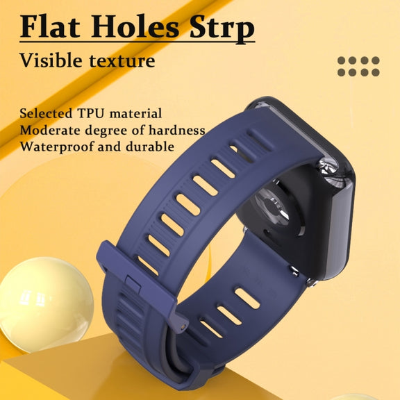 For Xiaomi Smart Band 9 Pro / 8 Pro Mijobs Flat Hole Breathable Silicone Watch Band(Midnight Blue+Silver)