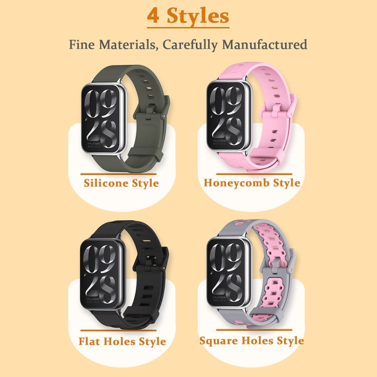 For Xiaomi Smart Band 9 Pro / 8 Pro Mijobs Flat Hole Breathable Silicone Watch Band(Midnight Blue+Silver)