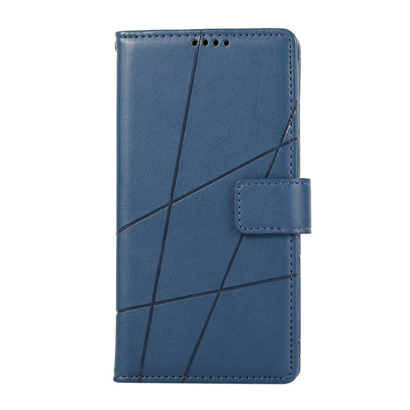 For Google Pixel 9 PU Genuine Leather Texture Embossed Line Phone Case(Blue)