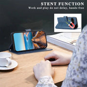 For Google Pixel 9 PU Genuine Leather Texture Embossed Line Phone Case(Blue)