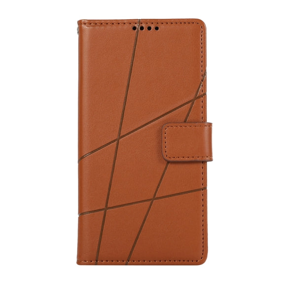 For Google Pixel 9 PU Genuine Leather Texture Embossed Line Phone Case(Brown)
