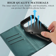 For Google Pixel 9 PU Genuine Leather Texture Embossed Line Phone Case(Green)