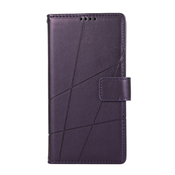 For Google Pixel 9 PU Genuine Leather Texture Embossed Line Phone Case(Purple)