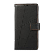 For Google Pixel 9 Pro PU Genuine Leather Texture Embossed Line Phone Case(Black)
