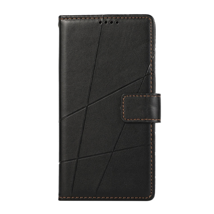 For Google Pixel 9 Pro PU Genuine Leather Texture Embossed Line Phone Case(Black)