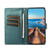 For Google Pixel 9 Pro PU Genuine Leather Texture Embossed Line Phone Case(Green)