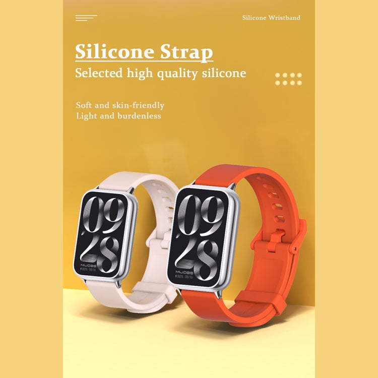 For Xiaomi Smart Band 9 Pro / 8 Pro Mijobs Silicone Breathable Watch Band(Wine Red+Silver)