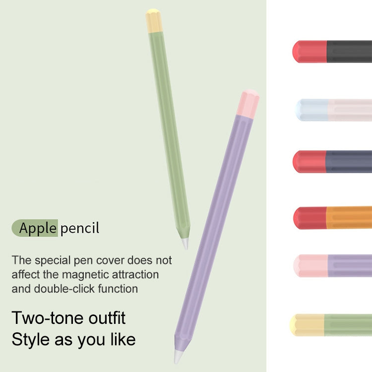 For Apple Pencil 1 Stylus Touch Pen Split Contrast Color Silicone Protective Case(Retro Orange Red) - free shipping - PMC Jewellery - Order now!