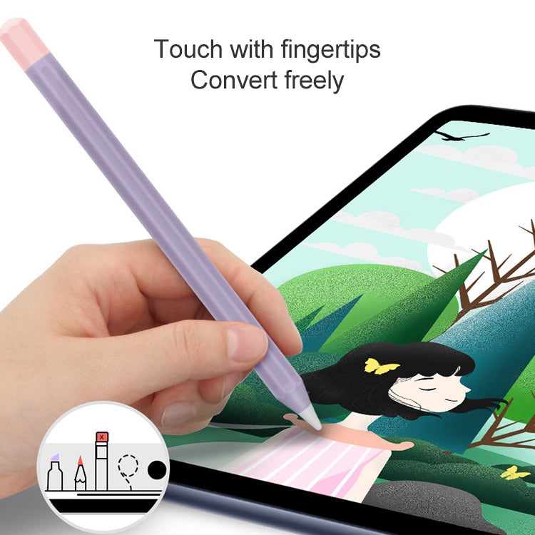 For Apple Pencil 1 Stylus Touch Pen Split Contrast Color Silicone Protective Case(Retro Orange Red) - free shipping - PMC Jewellery - Order now!