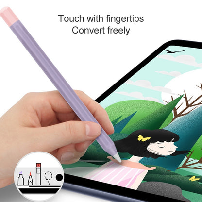 For Apple Pencil 1 Stylus Touch Pen Split Contrast Color Silicone Protective Case(Retro Orange Red) - free shipping - PMC Jewellery - Order now!