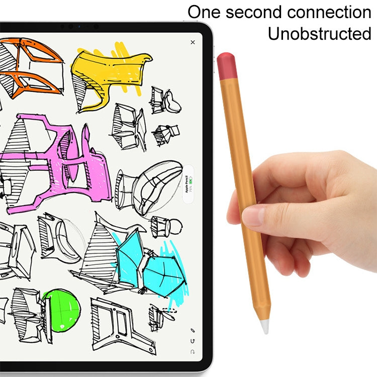 For Apple Pencil 1 Stylus Touch Pen Split Contrast Color Silicone Protective Case(Lemon Avocado) - Pencil Accessories by PMc TechLife | Online Shopping South Africa | PMc TechLife | Buy Now Pay Later Mobicred