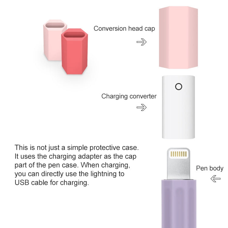 For Apple Pencil 2 Stylus Touch Pen Split Contrast Color Silicone Protective Case(Lavender Purple Pink) - Pencil Accessories by PMC Jewellery | Online Shopping South Africa | PMC Jewellery | Buy Now Pay Later Mobicred