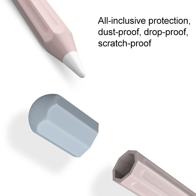 For Apple Pencil 2 Stylus Touch Pen Split Contrast Color Silicone Protective Case(Lavender Purple Pink) - Pencil Accessories by PMC Jewellery | Online Shopping South Africa | PMC Jewellery | Buy Now Pay Later Mobicred