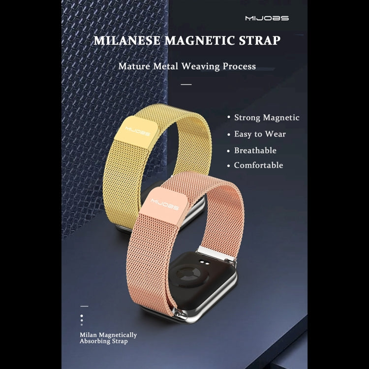 For Xiaomi Smart Band 9 Pro / 8 Pro Mijobs Milan Magnetic Stainless Steel Watch Band(Gold)