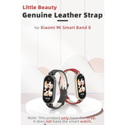 For Xiaomi Smart Band 10 / 9 / 8 Mijobs First Layer Cowhide Watch Band(White Light Gold)