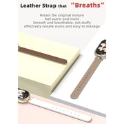 For Xiaomi Smart Band 10 / 9 / 8 Mijobs First Layer Cowhide Watch Band(White Rose Gold)