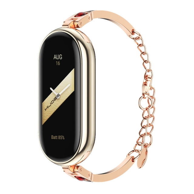 For Xiaomi Mi Band 8 Mijobs Ruyi Beauty Bracelet Watch Band(Rose Gold Red)