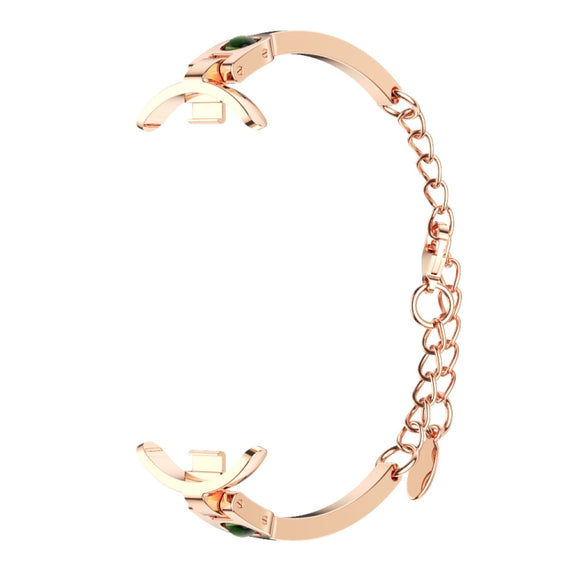 For Xiaomi Smart Band 10 / 9 / 8 Mijobs Ruyi Beauty Bracelet Watch Band(Rose Gold Green)