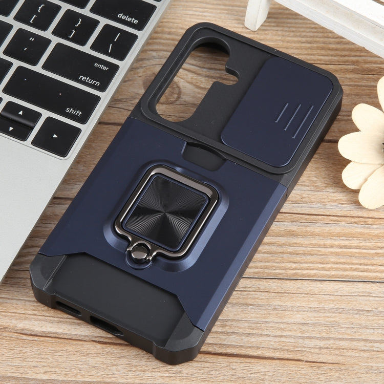 For Samsung Galaxy S24 5G Camera Shield Card Slot PC+TPU Phone Case(Blue) - free shipping - PMC TechLife - Order now!