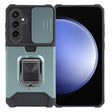 For Samsung Galaxy S24 5G Camera Shield Card Slot PC+TPU Phone Case(Dark Green) - Galaxy S24 5G Cases by PMC TechLife | Online Shopping South Africa | PMC TechLife