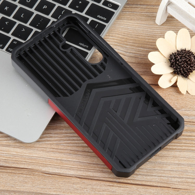 For Samsung Galaxy S24+ 5G Camera Shield Card Slot PC+TPU Phone Case(Red) - Galaxy S24+ 5G Cases by PMC TechLife | Online Shopping South Africa | PMC TechLife