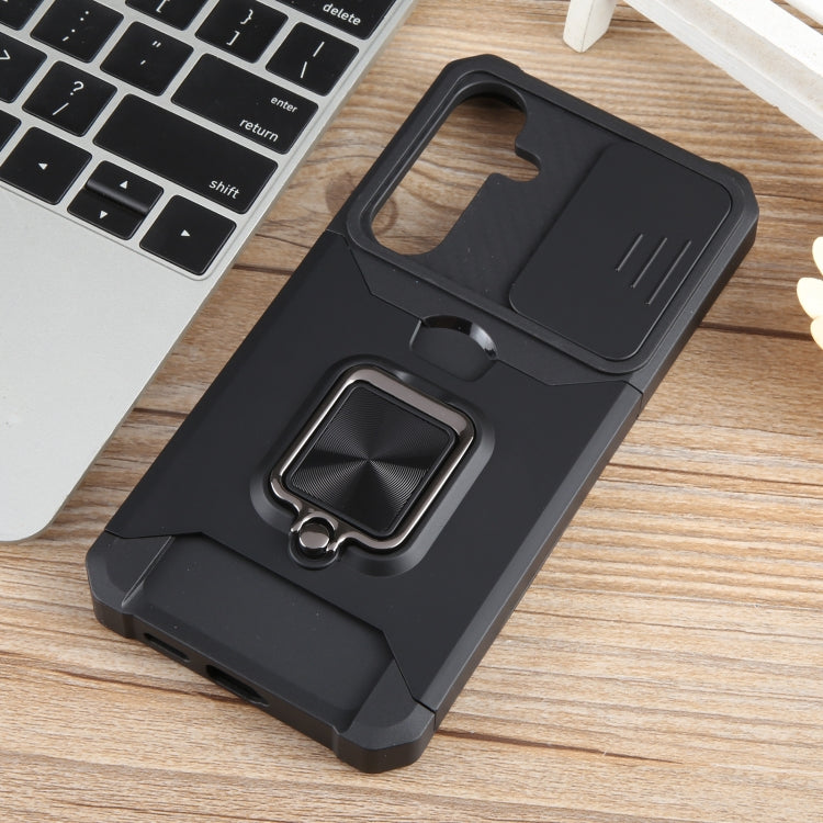 For Samsung Galaxy S24+ 5G Camera Shield Card Slot PC+TPU Phone Case(Black) - Galaxy S24+ 5G Cases by PMC TechLife | Online Shopping South Africa | PMC TechLife