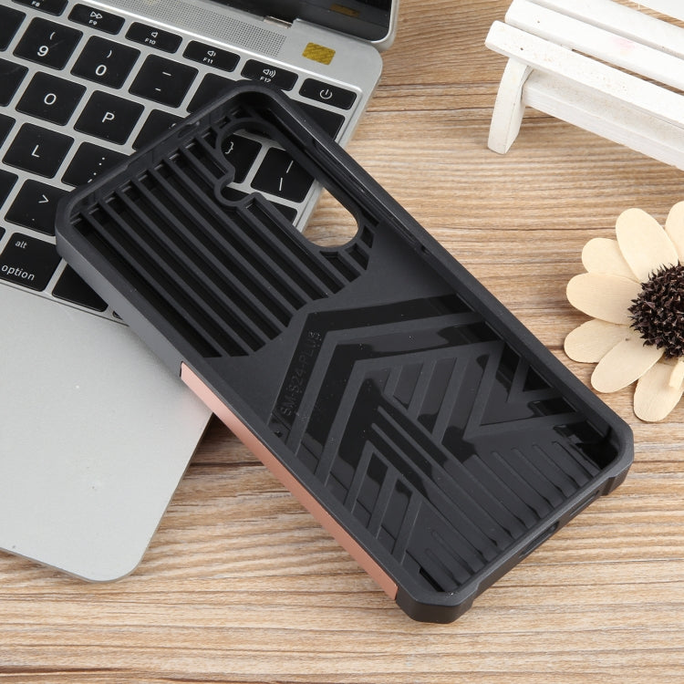 For Samsung Galaxy S24+ 5G Camera Shield Card Slot PC+TPU Phone Case(Rose Gold) - Galaxy S24+ 5G Cases by PMC TechLife | Online Shopping South Africa | PMC TechLife