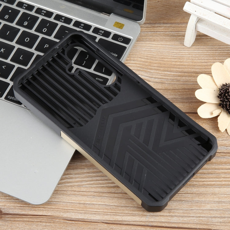 For Samsung Galaxy S24+ 5G Camera Shield Card Slot PC+TPU Phone Case(Gold) - Galaxy S24+ 5G Cases by PMC TechLife | Online Shopping South Africa | PMC TechLife