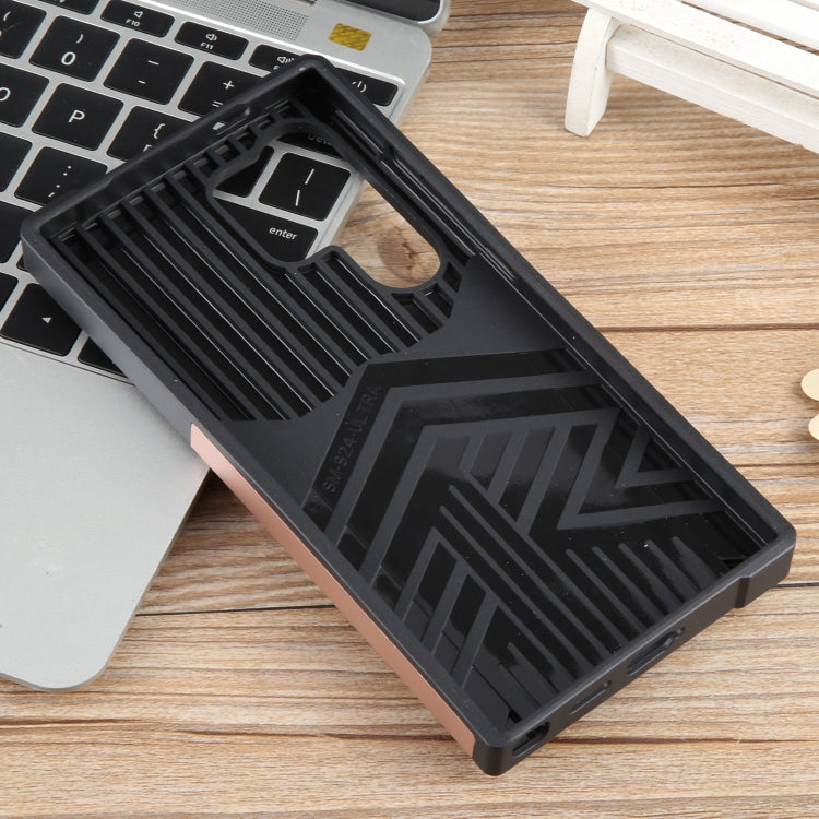 For Samsung Galaxy S24 Ultra 5G Camera Shield Card Slot PC+TPU Phone Case(Rose Gold)