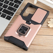 For Samsung Galaxy S24 Ultra 5G Camera Shield Card Slot PC+TPU Phone Case(Rose Gold)