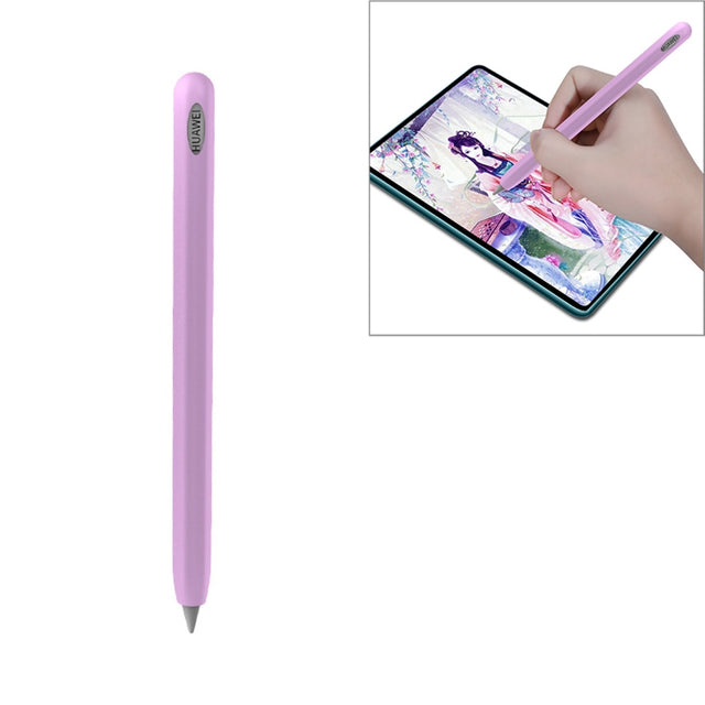 For Huawei M-pencil Stylus Touch Pen Integrated Non-slip Silicone Protective Cover(Light Purple)