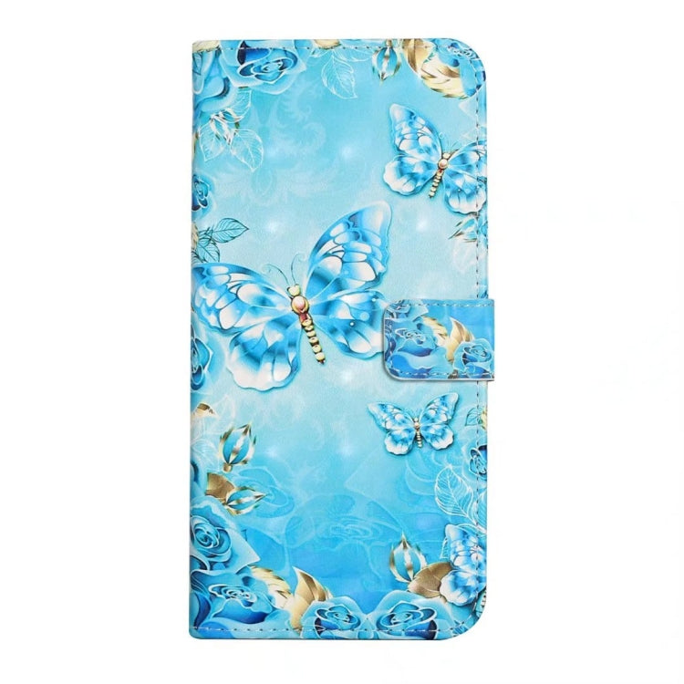 For OPPO A58 Oil Embossed 3D Drawing Leather Phone Case(Blue Butterflies) - OPPO Cases by PMC TechLife | Online Shopping South Africa | PMC TechLife