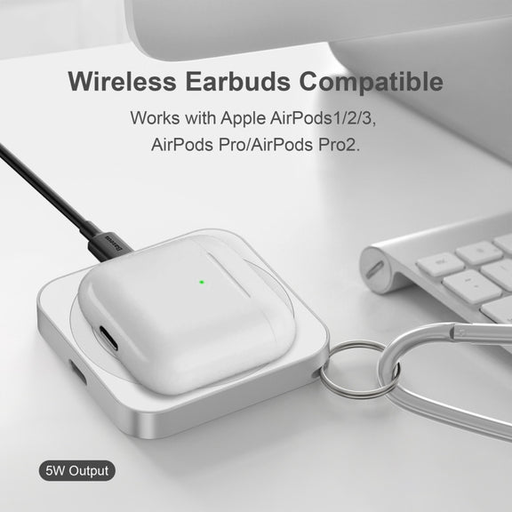 For iPhone / AirPods / iWatch Series 3 in 1 Portable Wireless Charger(Silver)