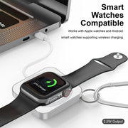 For iPhone / AirPods / iWatch Series 3 in 1 Portable Wireless Charger(Silver)