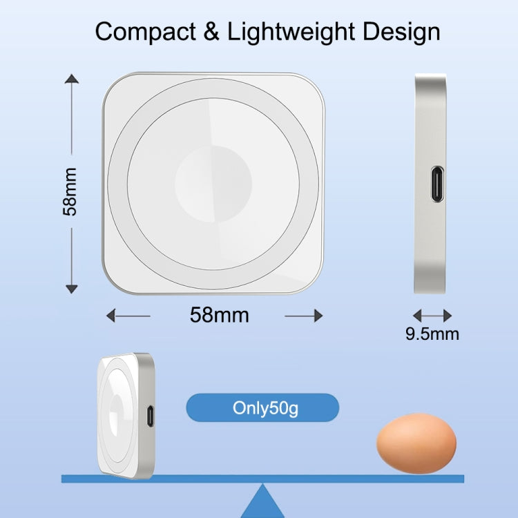 For iPhone / AirPods / iWatch Series 3 in 1 Portable Wireless Charger(Silver)