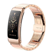For Huawei Band 7 / B3 / Watch Fit Mini One Bead Butterfly Buckle Stainless Steel Watch Band(Rose Gold)
