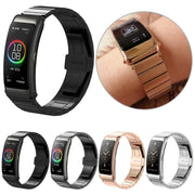 For Huawei Band 7 / B3 / Watch Fit Mini One Bead Butterfly Buckle Stainless Steel Watch Band(Rose Gold)